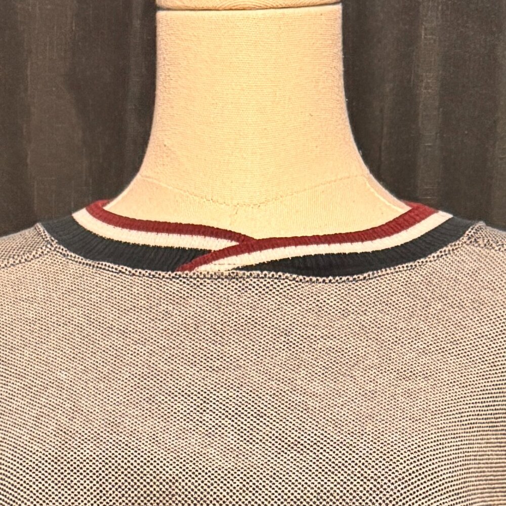 (XXL) RUSSELL ATHLETIC Crop Sweatshirt Dk Blue & White Jersey Weave - Picture 3 of 6